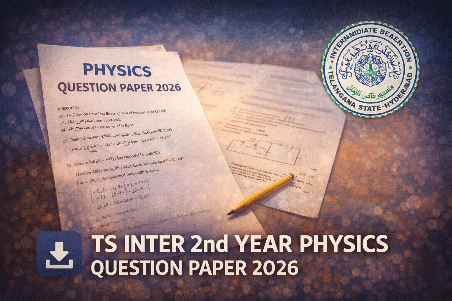 TS Inter 2nd Year Physics Question Paper 2026 Released