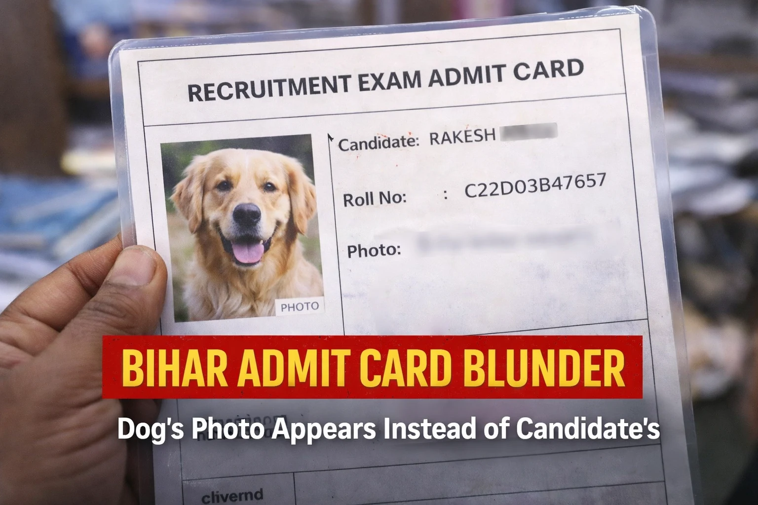 Bihar Admit Card Blunder