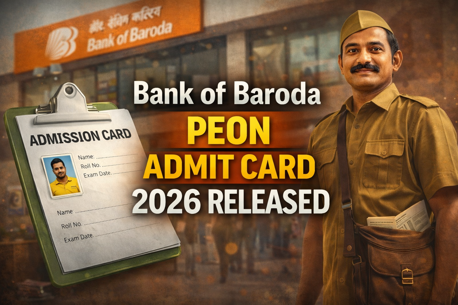 Bank of Baroda Peon Admit Card 2026 Released
