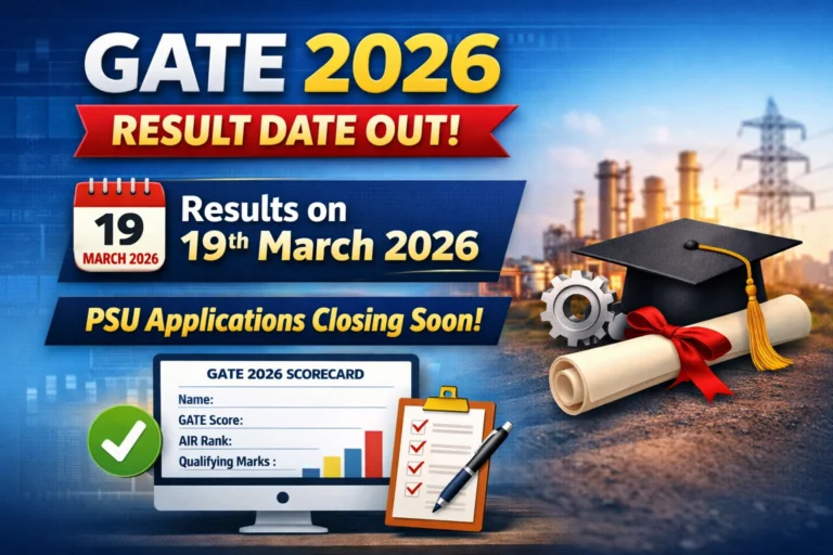 GATE 2026 Result Date OUT: PSU Applications Closing This Week, Scorecard Details - FindMyCollege