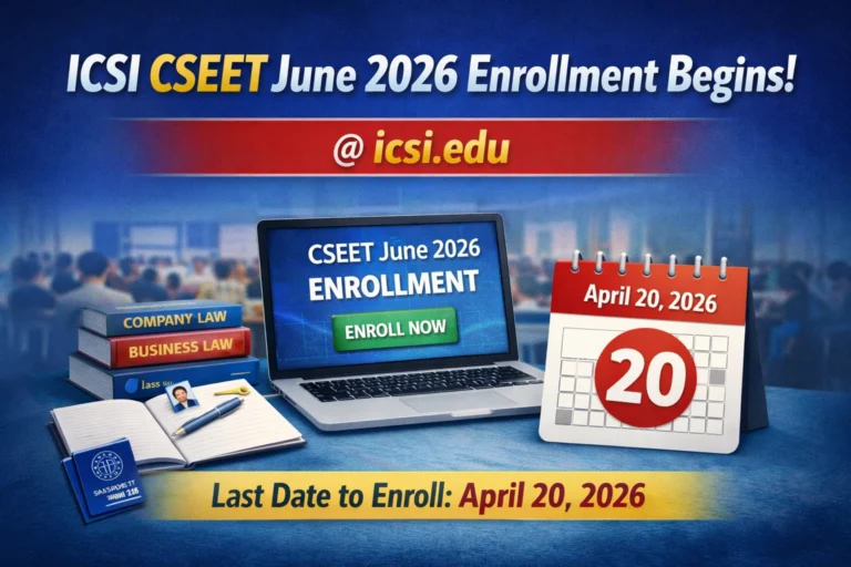 ICSI CSEET June 2026 Enrollment Begins