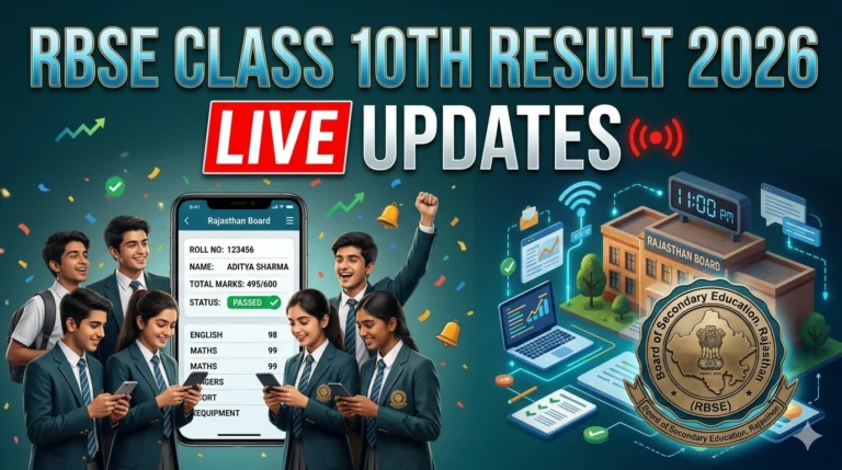 RBSE Class 10th Result 2026 Live Updates