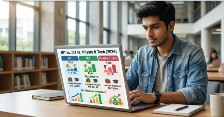 NIT vs. IIIT vs. Private B.Tech (2026): Fees, Placements & ROI Compared