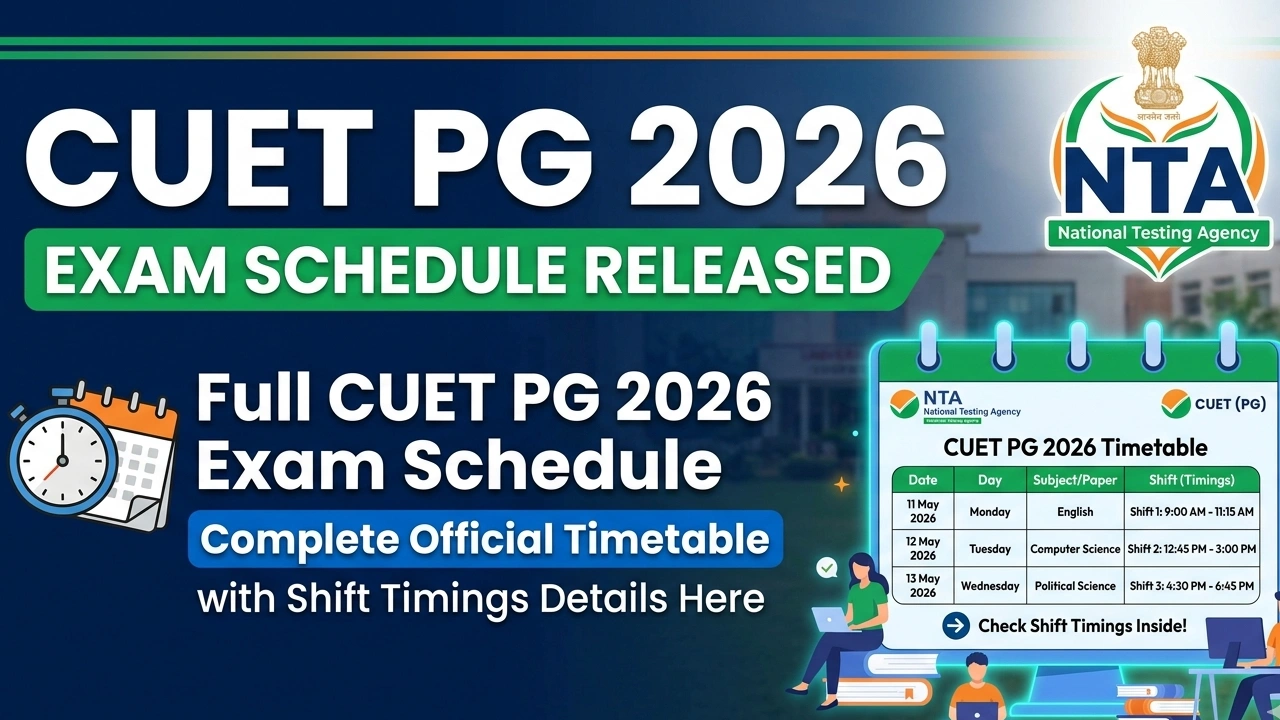 NTA Releases Full CUET PG 2026 Exam Schedule; Complete Official Timetable with Shift Timings Details Here