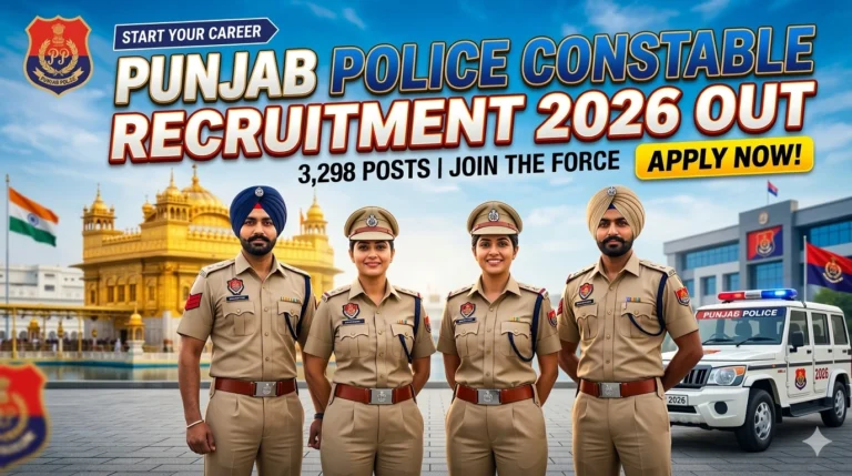 Punjab Police Constable Recruitment 2026 Out; Registrations Open for 3,298 Posts; Direct Apply Link Here - FindMyCollege