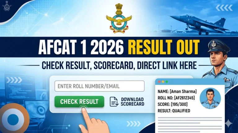 AFCAT 1 2026 Result Out @afcat.edcil.co.in; Check Result, Scorecard, Direct Link Here