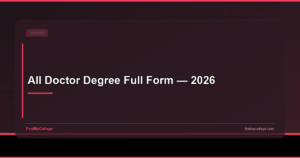 All Doctor Degree Full Form — 2026