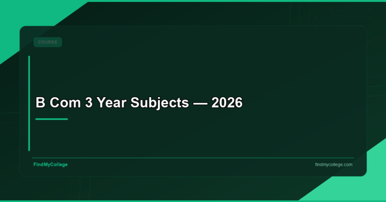 B Com 3 Year Subjects — 2026