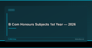 B Com Honours Subjects 1st Year — 2026