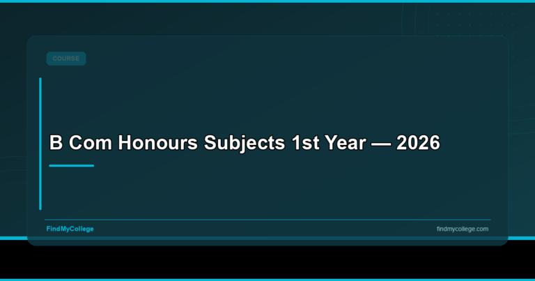 B Com Honours Subjects 1st Year — 2026