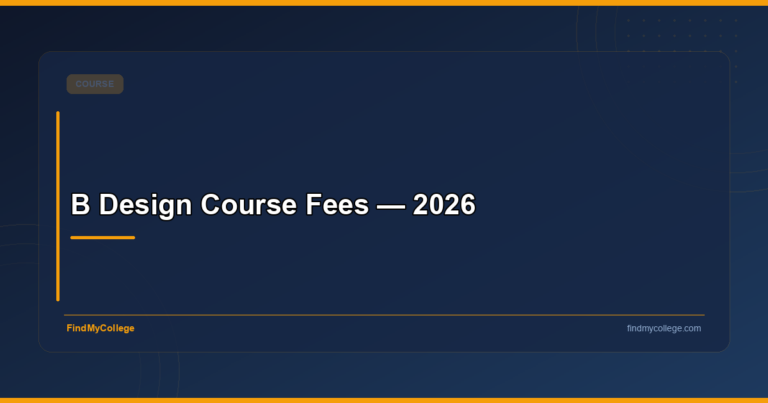 B Design Course Fees — 2026