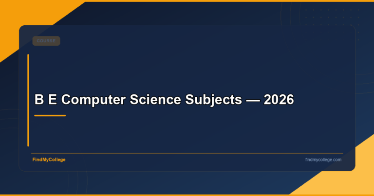 B E Computer Science Subjects — 2026