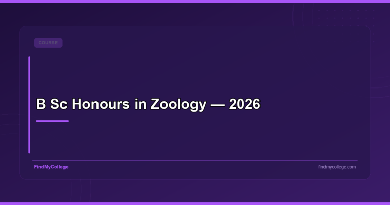 B Sc Honours in Zoology — 2026