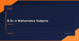 B Sc in Mathematics Subjects