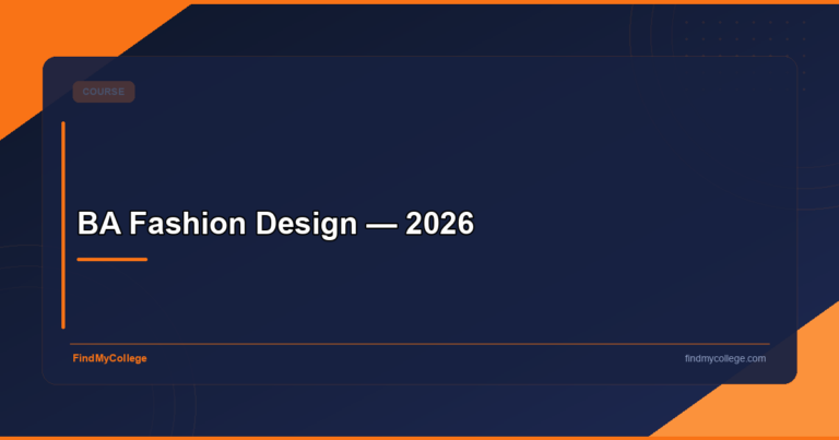 BA Fashion Design — 2026