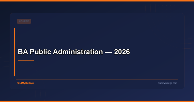 BA Public Administration — 2026