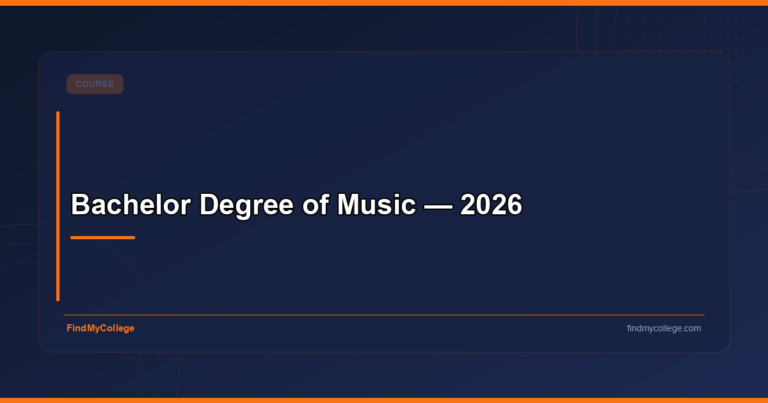 Bachelor Degree of Music — 2026