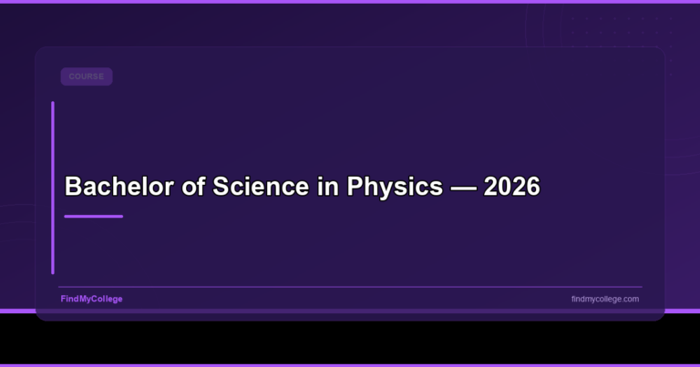 Bachelor of Science in Physics — 2026