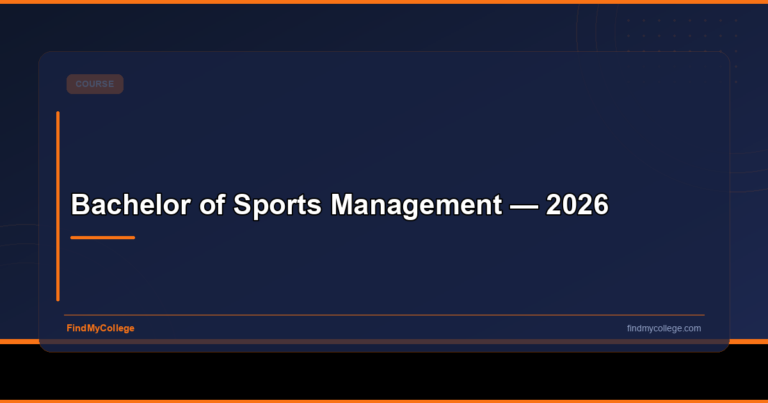 Bachelor of Sports Management — 2026