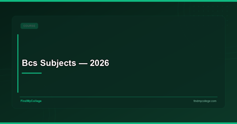 Bcs Subjects — 2026