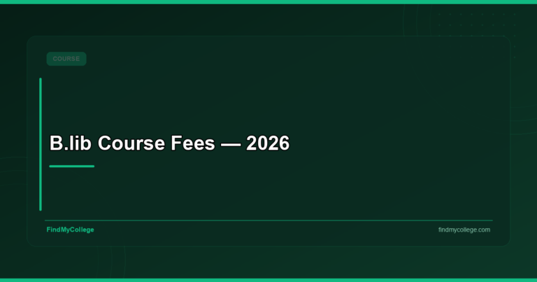 B.lib Course Fees — 2026