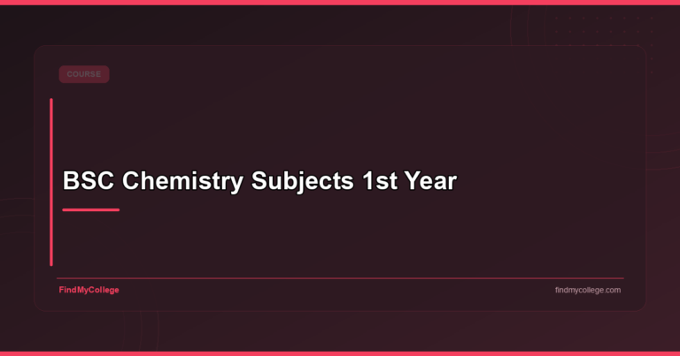 BSC Chemistry Subjects 1st Year