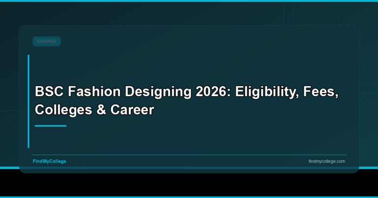 BSc Fashion Designing 2026: Eligibility, Fees, Colleges & Career