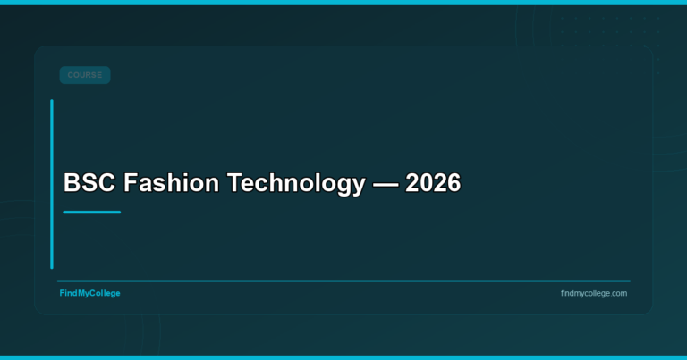 BSC Fashion Technology — 2026