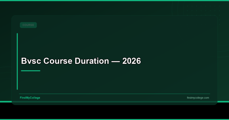 Bvsc Course Duration — 2026
