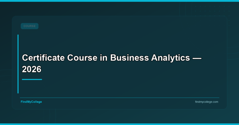 Certificate Course in Business Analytics — 2026