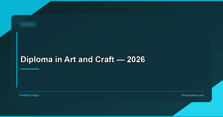 Diploma in Art and Craft — 2026