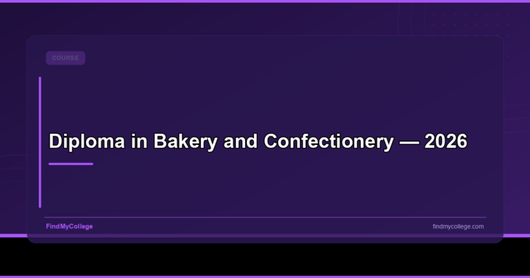 Diploma in Bakery and Confectionery — 2026