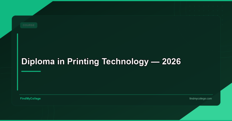 Diploma in Printing Technology — 2026