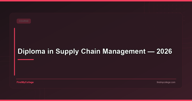 Diploma in Supply Chain Management — 2026