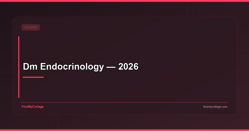 Dm Endocrinology — 2026