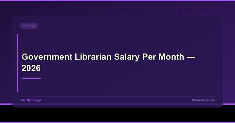 Government Librarian Salary Per Month — 2026