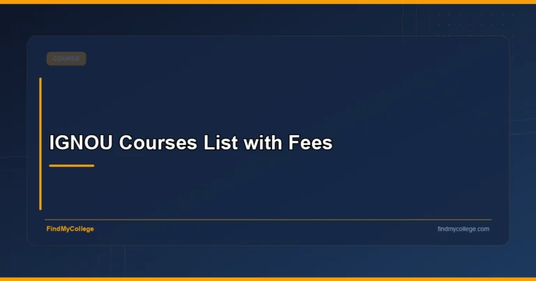 IGNOU Courses List with Fees