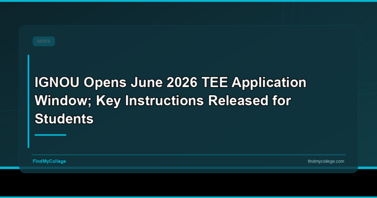 IGNOU opens June 2026 TEE application window; key instructions released for students