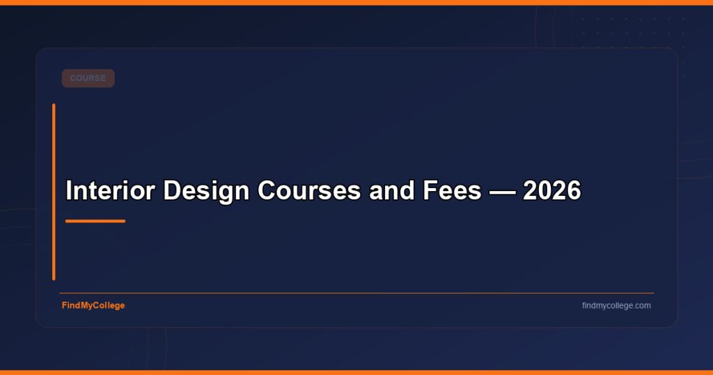 Interior Design Courses & Fees 2026 in India – Your Guide – FindMyCollege