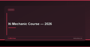 Iti Mechanic Course — 2026