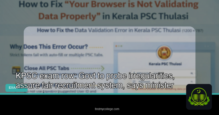 KPSC exam row: Govt to probe irregularities, assure fair recruitment system, says minister - featured image