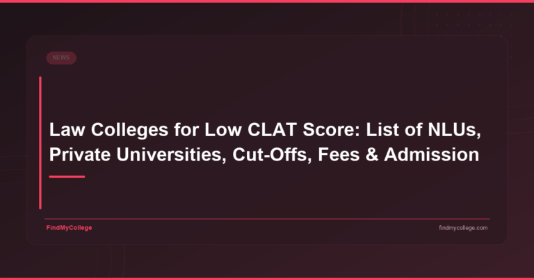 Law Colleges for Low CLAT Score: List of NLUs, Private Universities, Cut-Offs, Fees & Admission - featured image