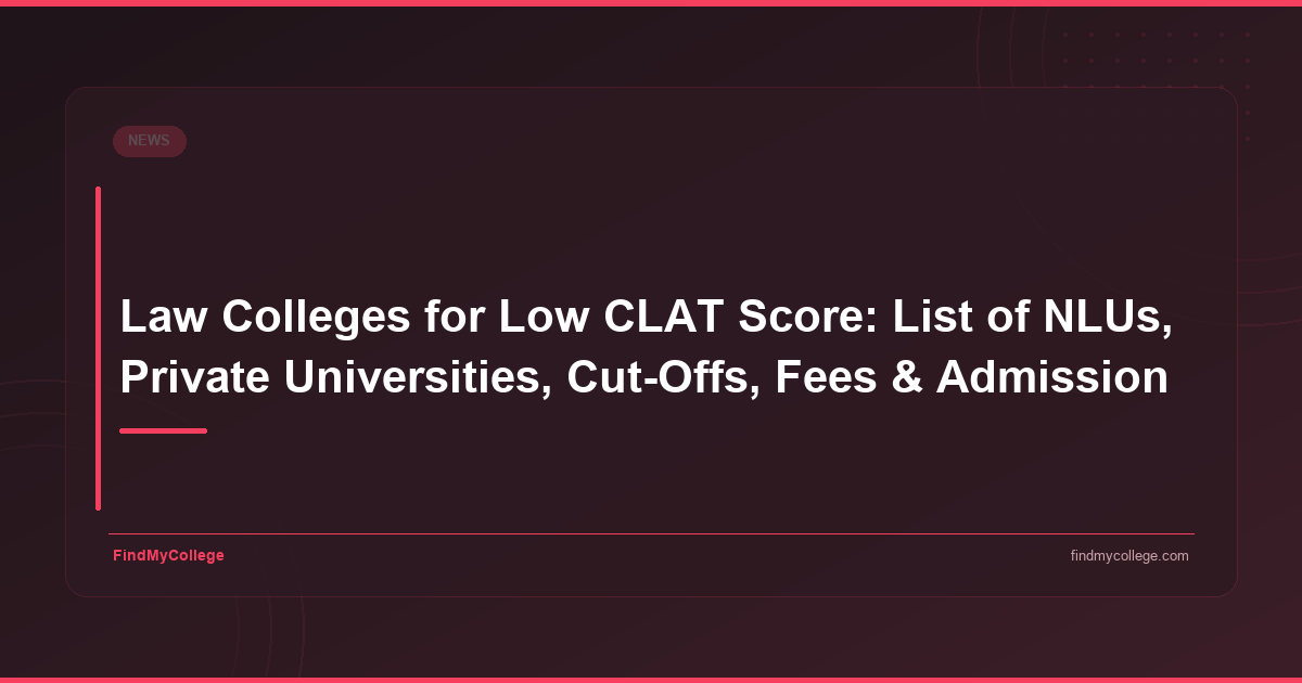 Law Colleges for Low CLAT Score: List of NLUs, Private Universities, Cut-Offs, Fees & Admission - featured image