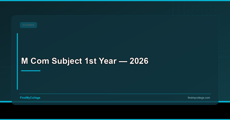 M Com Subject 1st Year — 2026