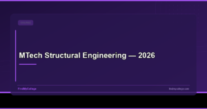 MTech Structural Engineering — 2026