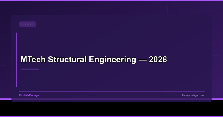 MTech Structural Engineering — 2026