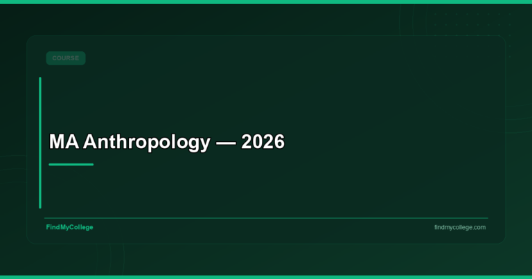 MA Anthropology — 2026