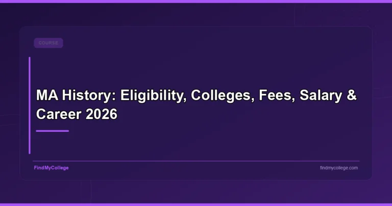 MA History: Eligibility, Colleges, Fees, Salary & Career 2026