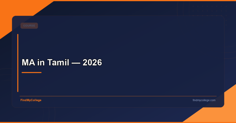 MA in Tamil — 2026