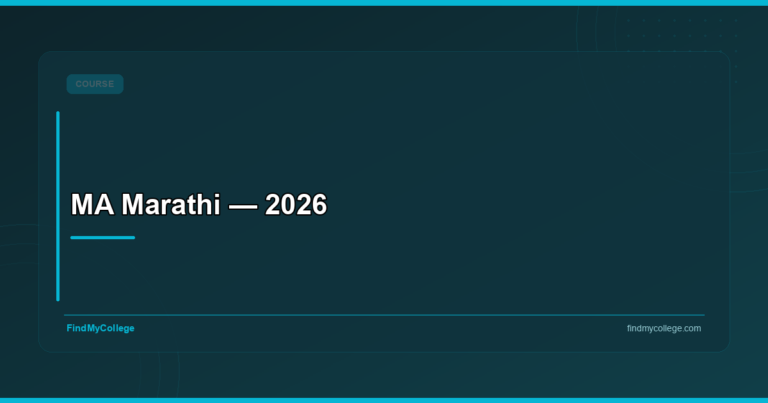 MA Marathi — 2026